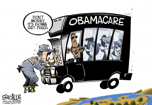 Obamacare political cartoon by Eric Allie