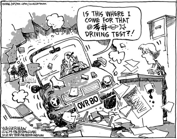 Driving over 80 cartoon by Wasserman